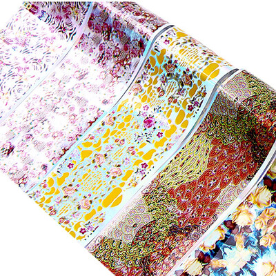 

Toponeto 16PCS Design Nail Art Foil Stickers Transfer Decal Tips 420CM Manicure Decor