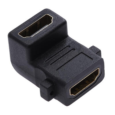 

90 Degree HDMI Female to Female Coupler Adapter Converter with Screw Lock