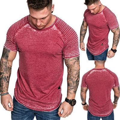 

Fashion Mens Casual Fit Short Sleeve Slim Muscle Bodybuilding T-shirt Tee Tops