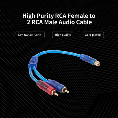

1 RCA to 2RCA Male Stereo Audio Cable Gold Plated for SmartphonesMP3TabletsHome Theater 20cm787in