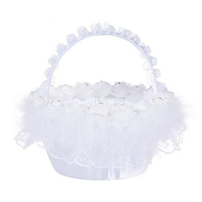 

Greensen Elegant Large Wedding Flower Girl Basket with Lace Decorated