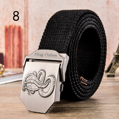 

200cm Men&Women Military Canvas Belt Luxury Pirate Skull Metal Buckle Jeans Belt Army Tactical Belts for Men Waistband Strap