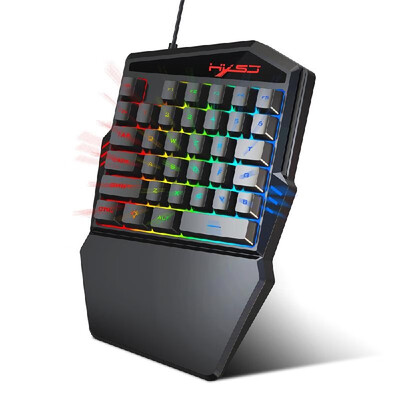 

HXSJ One-handed Membrane Keyboard 35 Keys with Backlight Single Hand Gaming Keyboard Ergonomic Design&Anti-ghost Button