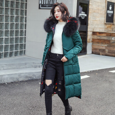 

Toponeto Women Faux Fur Long Cotton-padded Jacket Reversible Outerwear Pocket Hooded Coat