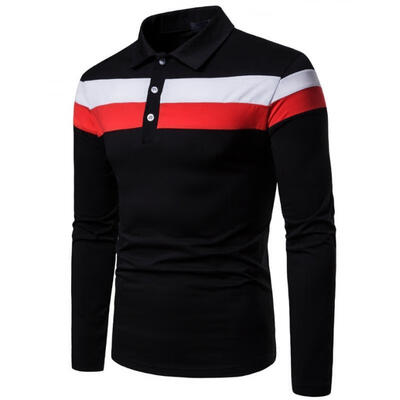 

Mens Polo T Shirt Long Sleeve modal Shirts Casual Breathable Soft V Neck Tops
