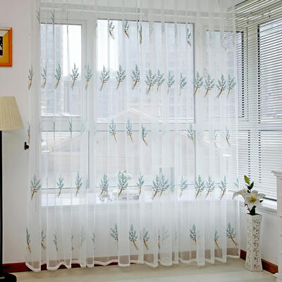 

2m Screen Embroidery Sheer Voile Window Drapes Curtain for Living Room