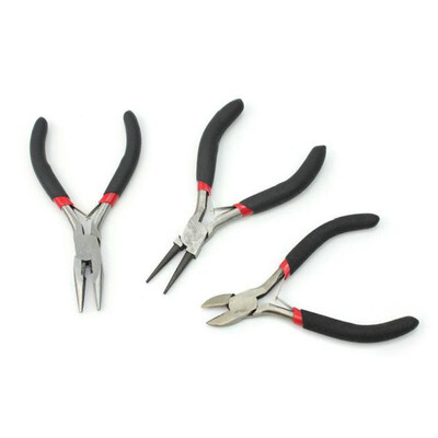 

3pcs Nose Pliers Flat Round Sharp Diagonal Tighten Tool DIY Manufacture Jewel
