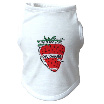 

Pet Dog Casual White T Shirt Cotton Vests with Cute Fruits Pattern for Puppy Sweet Pet Dog Clothing Wear-resisting T Shirt