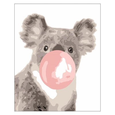 

3D DIY Koala Bubble Gum Coloring Paint By Numbers Oil Painting Canvas Set