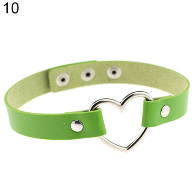 

Women\s Punk Faux Leather Love Heart Collar Choker Necklace Jewelry Charm Gift