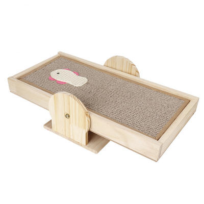 

Greensen Durable Funny Wooden Sisal Cat Scratching Board Seesaw Scratch Pad Balance Training Toy