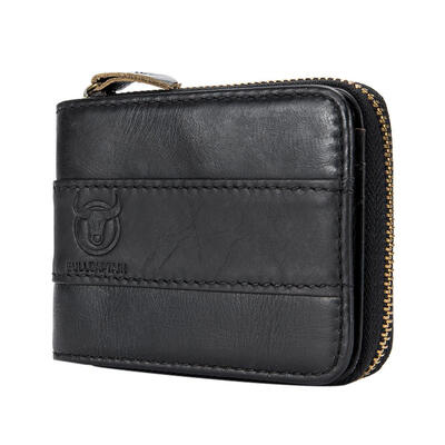 

BULLCAPTAIN Men Short Wallet Bags Leather Bifold Card Holder Coin Purse