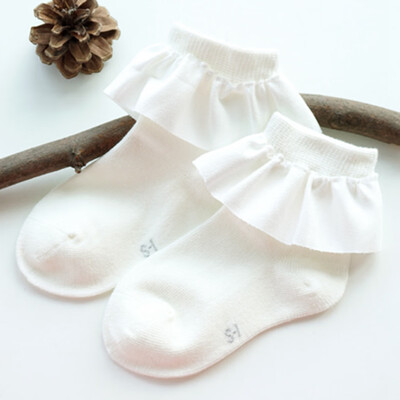 

Baby Girls Kids Faux Suede Lace Cotton Socks Princess Soft Trim Baby Toddler Short Socks
