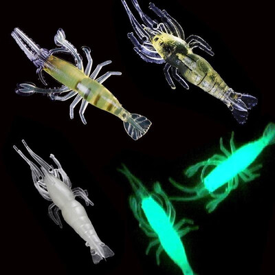 

1pc Fishing Lure Noctilucent Shrimp Simulation Luminous Soft Bait