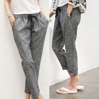 

Fashion Women Leisure Pencil Pants Bandage Trousers Pants Pure Color Long Pants