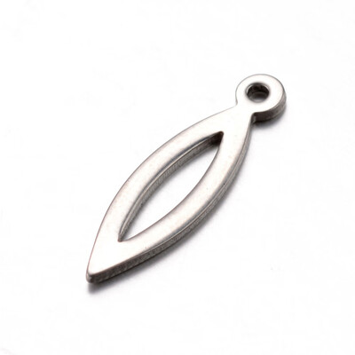 

304 Stainless Steel Pendants Horse Eye Stainless Steel Color 195x55x1mm Hole 1mm