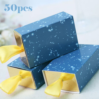 

〖Follure〗50Pcs Sweet Married Wedding Favor Gift Boxes Candy Paper Party Box Starry Box