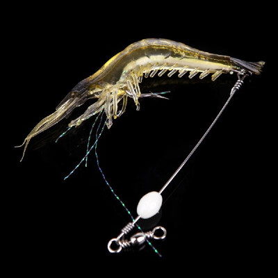 

18cm 8g Artificial Fishing Lure Bionic Shrimp Soft Bait Fishing Tackle with Hook Noctilucent Luminous Night Glow Bead Red