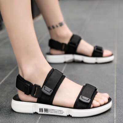 

Fashion color sandals mens Korean version of summer breathable anti-skid outdoor youth soft-soled sandals