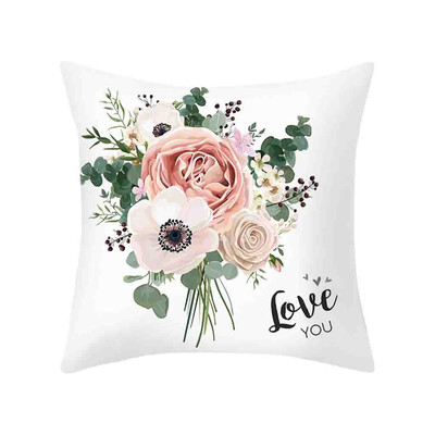 

〖Follure〗Throw Rose Printed Cushion Cover Square Sofa Pillow Case Flower Home Art Decor