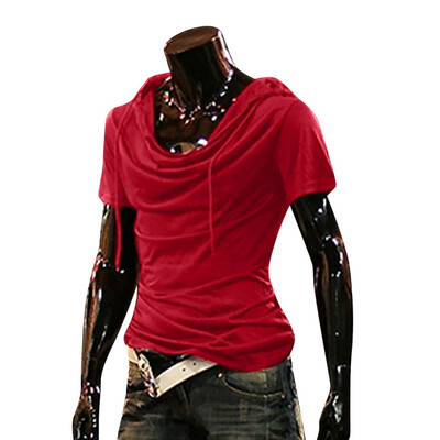 

Toponeto Stylish Personality Tops Tees Short Sleeve Man Hooded Casual T-shirt Blouse