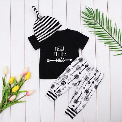 

Newborn Infant Baby Boy Girl Outfits Tops Pants Leggings Hat 3Pcs Clothes Set