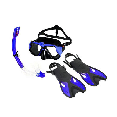 

Snorkeling Combo Set Anti-fog Goggles Mask Snorkel Tube Fins with Gear Bag for Men Women Swimming Scuba Diving Travel