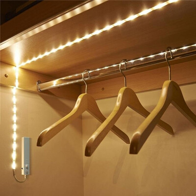 

DC5V Motion Sensor LED Cabinet Light 1M LED Strip Light Closet Wardrobe Under Bed Lamp Stairs Hallway Lights