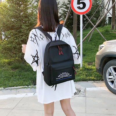 

Tailored Fashion Women Nylon Solid Color Capacity Student Backpack Travel Couple Bag