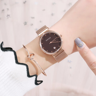 

Simple shading dial dial temperament goddess waterproof belt watch