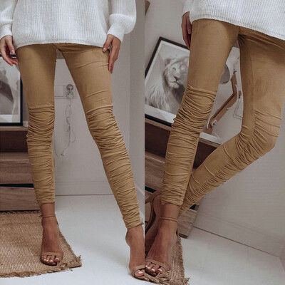 

Tailored Women Solid Pleated Pants Women Sports Casual Pants