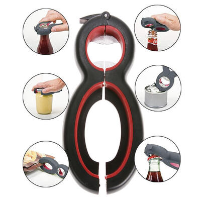 

8 Shaped Multifunction Stainless Steel Can Opener Bottle Opener Jar Opener