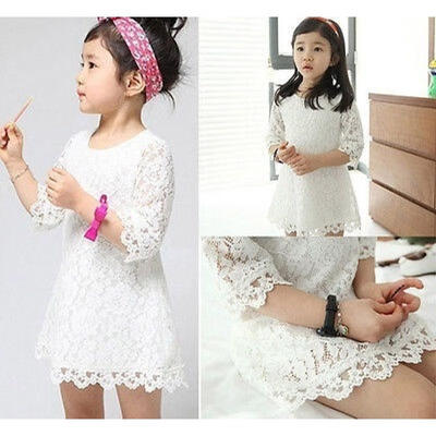 

Baby Girls Half Sleeve A-line Dresses Kids Summer Sundress One-piece Dress Skirt