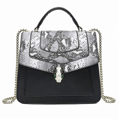 

Summer new chain mobile handbags European&American fashion cover snake pattern shoulder diagonal bag