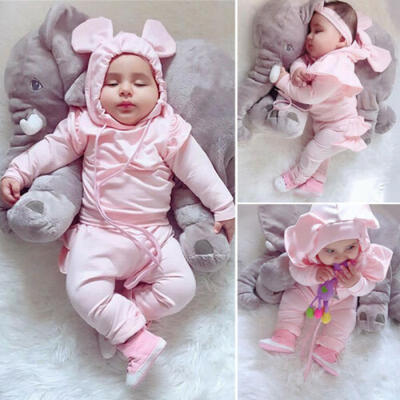 

UK Newborn Baby Girl Hooded Top Shirt Ruffle Pants Leggings Outfit Clothes 2PCS