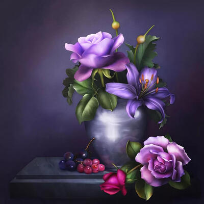 

5D DIY Full Drill Diamond Painting Fantasy Flowers Pot Cross Stitch Mosaic