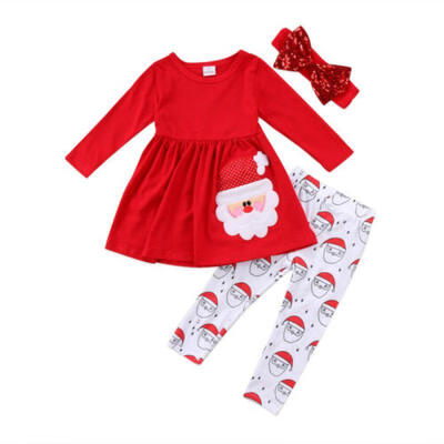 

Christmas Xmas Toddler Kids Baby Girls Dress TopsPants Leggings Outfits Clothes