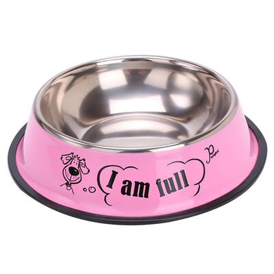 

Cartoon Stainless Steel Pet Feeding Bowl Dog Drink Water Feeder Food Dish