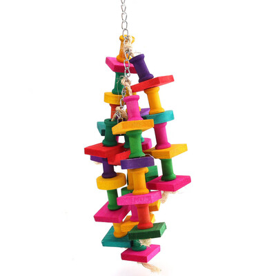 

Colorful Parrot Macaw Cage Chew Toys Pet Bird Conure Swing Scratcher