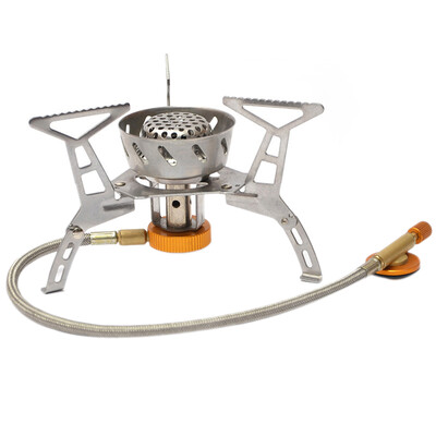 

Portable Stainless Steel Burner Windproof Camp Stove BBQ Outdoor Cooking Camping Picnic Oven Furnace Cooker