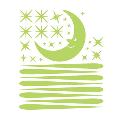 

Meteor Moon Glitter Wall Stickers Fluorescent Kids Bedroom Luminous Decor