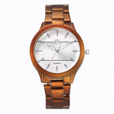 

Wish new men&women fashion bright alloy steel belt wrist watch casual quartz watch female models factory direct sales