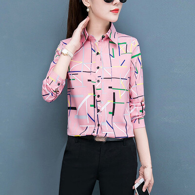 

Womens Printed T Shirt Pullover Ladies Casual Tee OL Buttons Blouse Tops Work