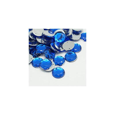 

Sew on Rhinestone Imitation Taiwan Acrylic Rhinestone Two Holes Garments Accessories Faceted Half Round MediumBlue 14x45mm