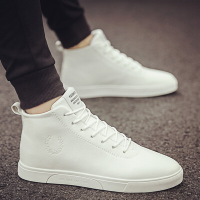 

Summer high-heeled shoes Korean fashion mens shoes Joker white casual canvas white shoes autumn tide shoes