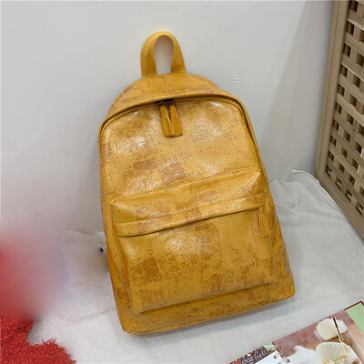 

Tailored Fashion Ladies Trend Wild Color Zipper Large Capacity Backpack Student Bag