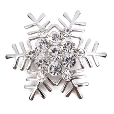 

Rhinestone Brooch With Rhinestone Brooch Christmas Lovely Novelty Snowflake