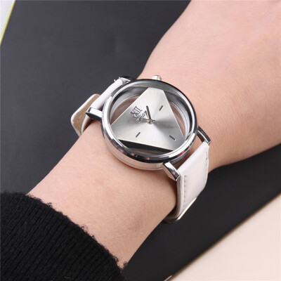 

JIS fine time simple Harajuku triangle watch personality fashion double-sided hollow Korean trend student couple table