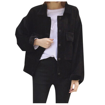 

Toponeto Women Corduroy Jacket Top Shirt Coat Casual Vintage Loose Coat
