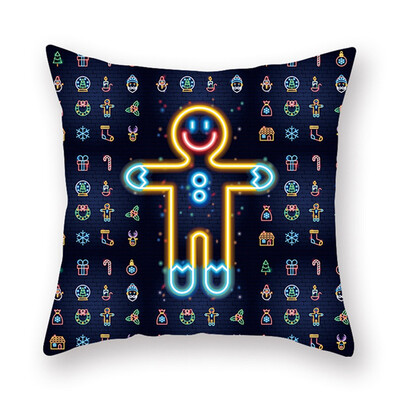 

18X18 New Christmas Cushion Cover Neon Peach Skin Decorative Pillow Cover Sofa Pillowcase